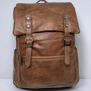 un sac devant vintage pour homme en cuir marron très bon état